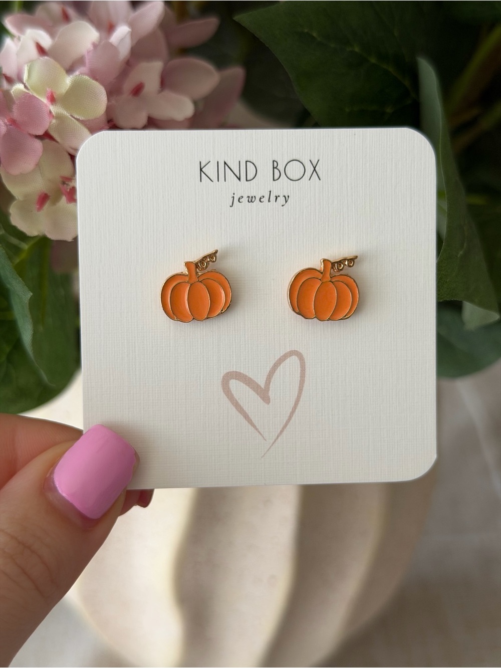 Orange Pumpkin Stud Earrings